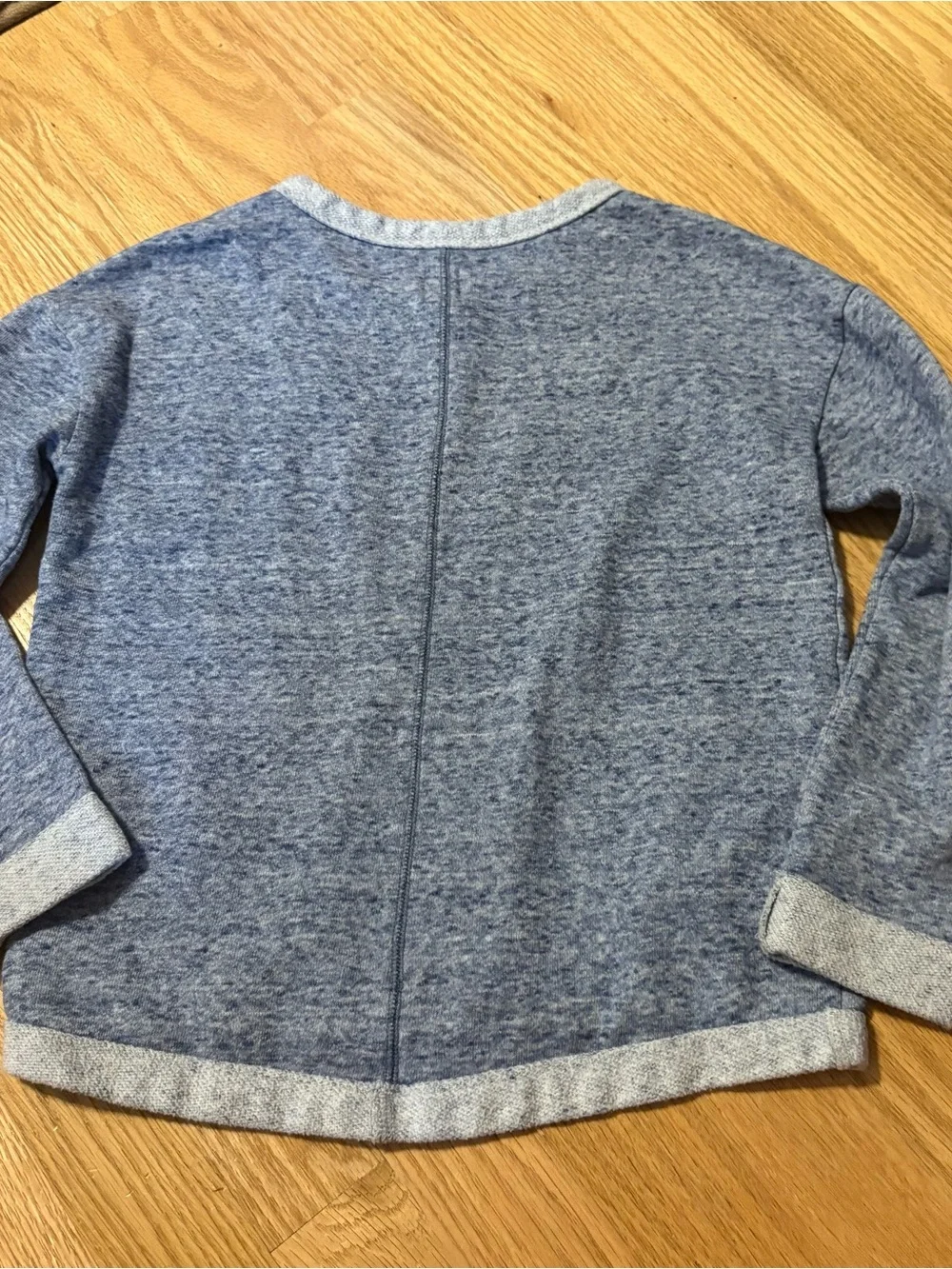 Gap Blue Heather Patch Sweatshirt Bulldog Boston Terrier Sz 6/7 Kids Girls